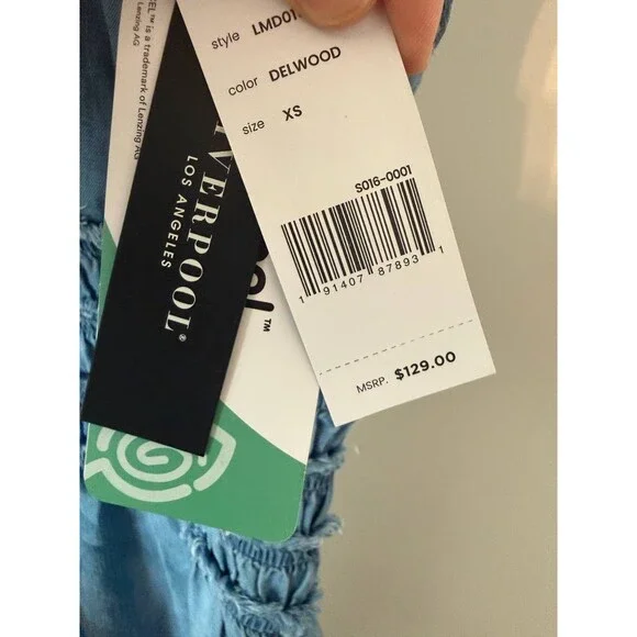 Liverpool Los Angeles Chambray Frayed‑Trim Maxi Dress – Size XS – NWT – $129 - Picture 5 of 5